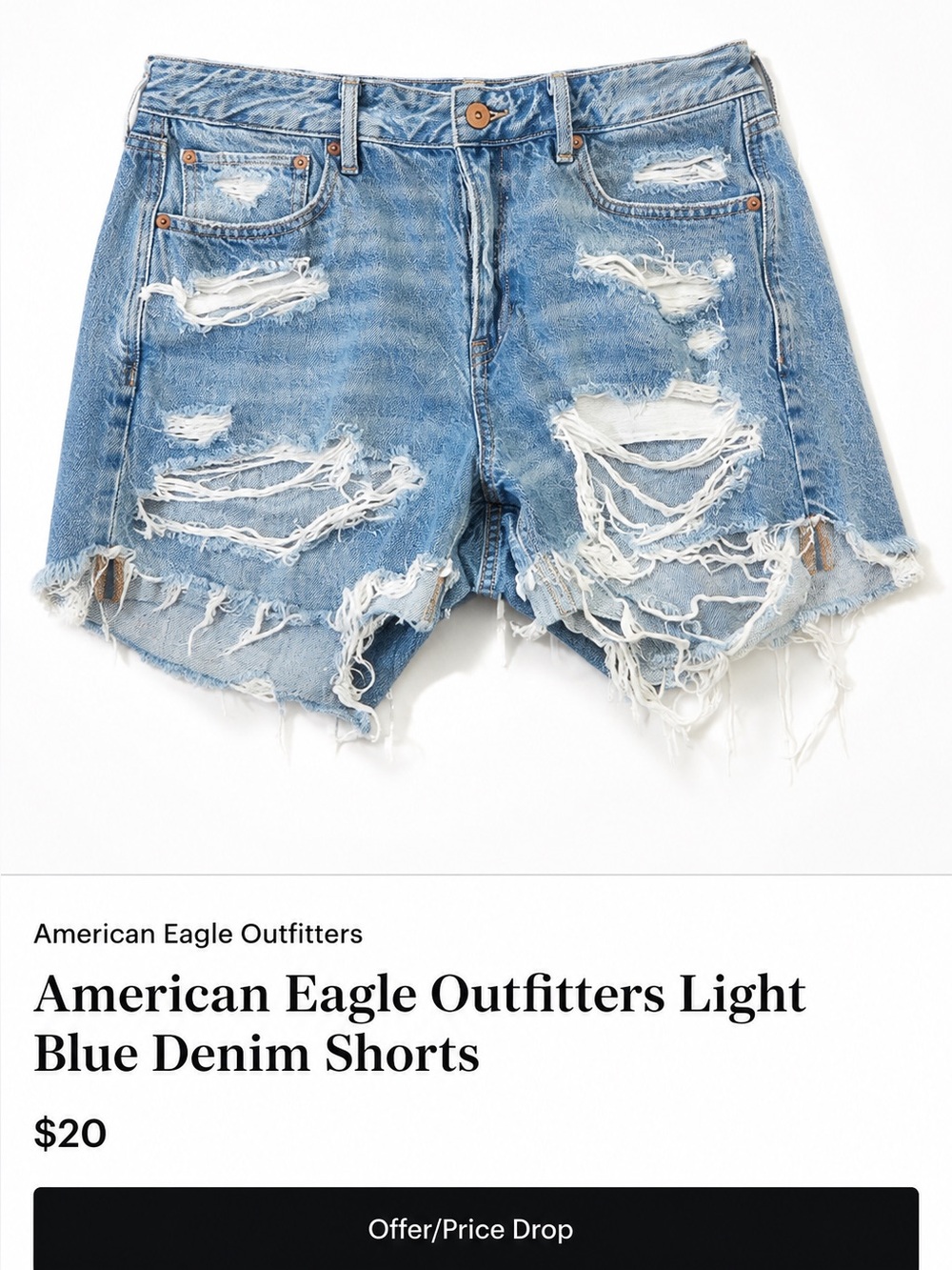 American Eagle Outfitters Light Blue Denim Shorts